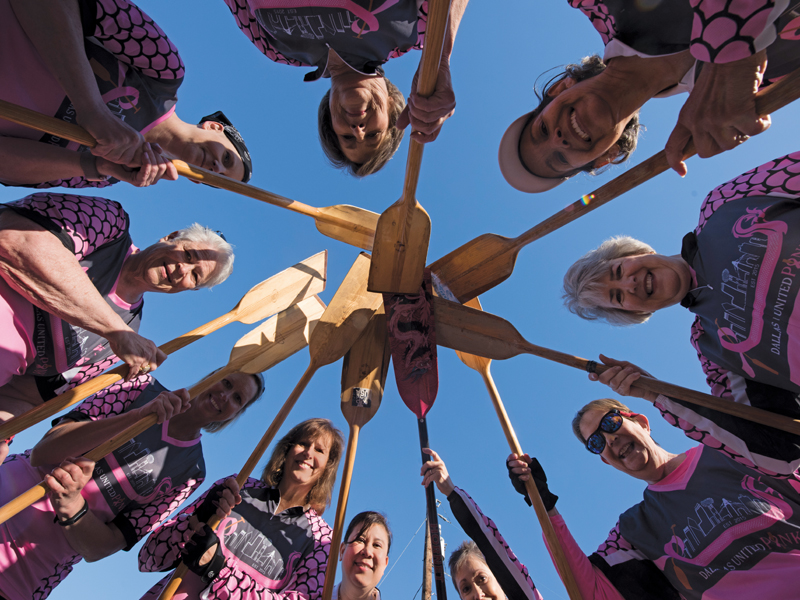 Breast cancer survivors form a dragon boat team