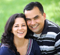 Hispanic Couple Smiling