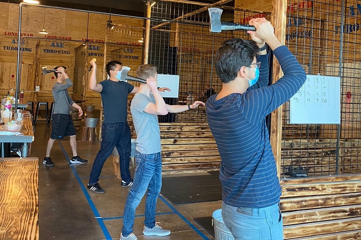 Internal Medicine Resident Program Residents at Axe Throwing