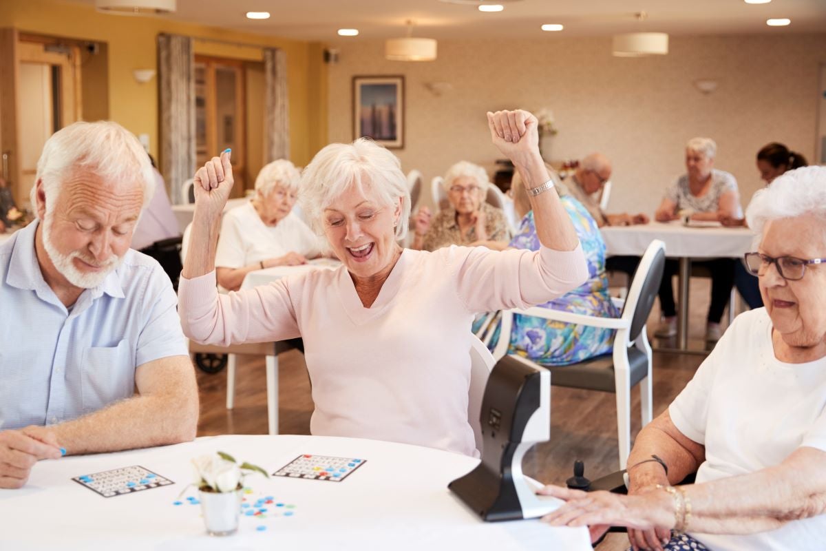 Older adults playing Bingo