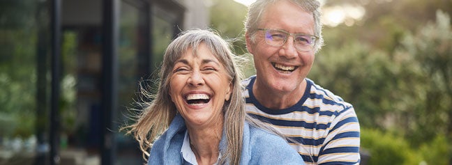 Older couple smiling