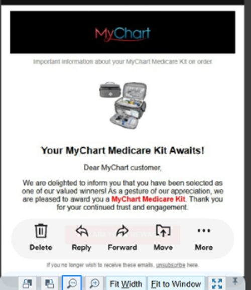 MyChart phishing scam